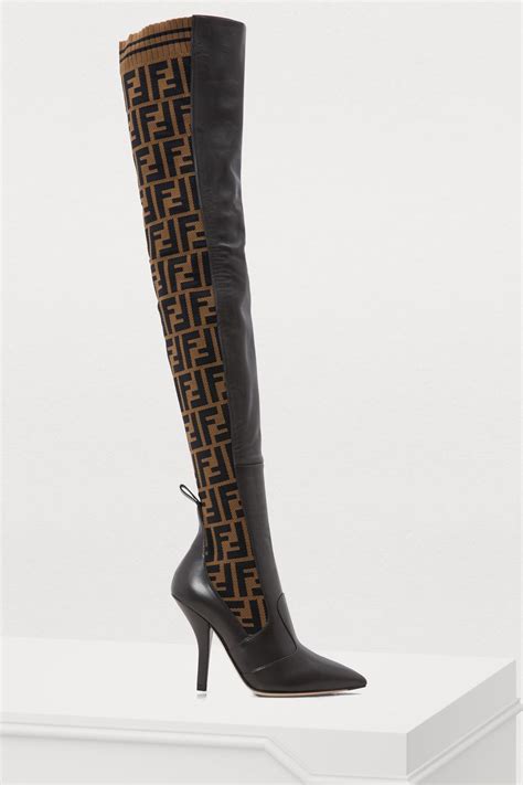 fendi high heel boots|thigh high Fendi boots.